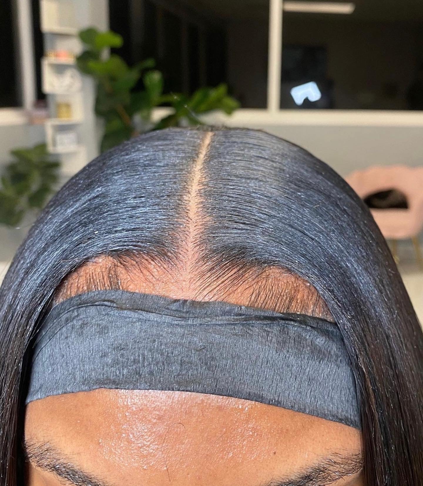 U-Part Silk straight wig