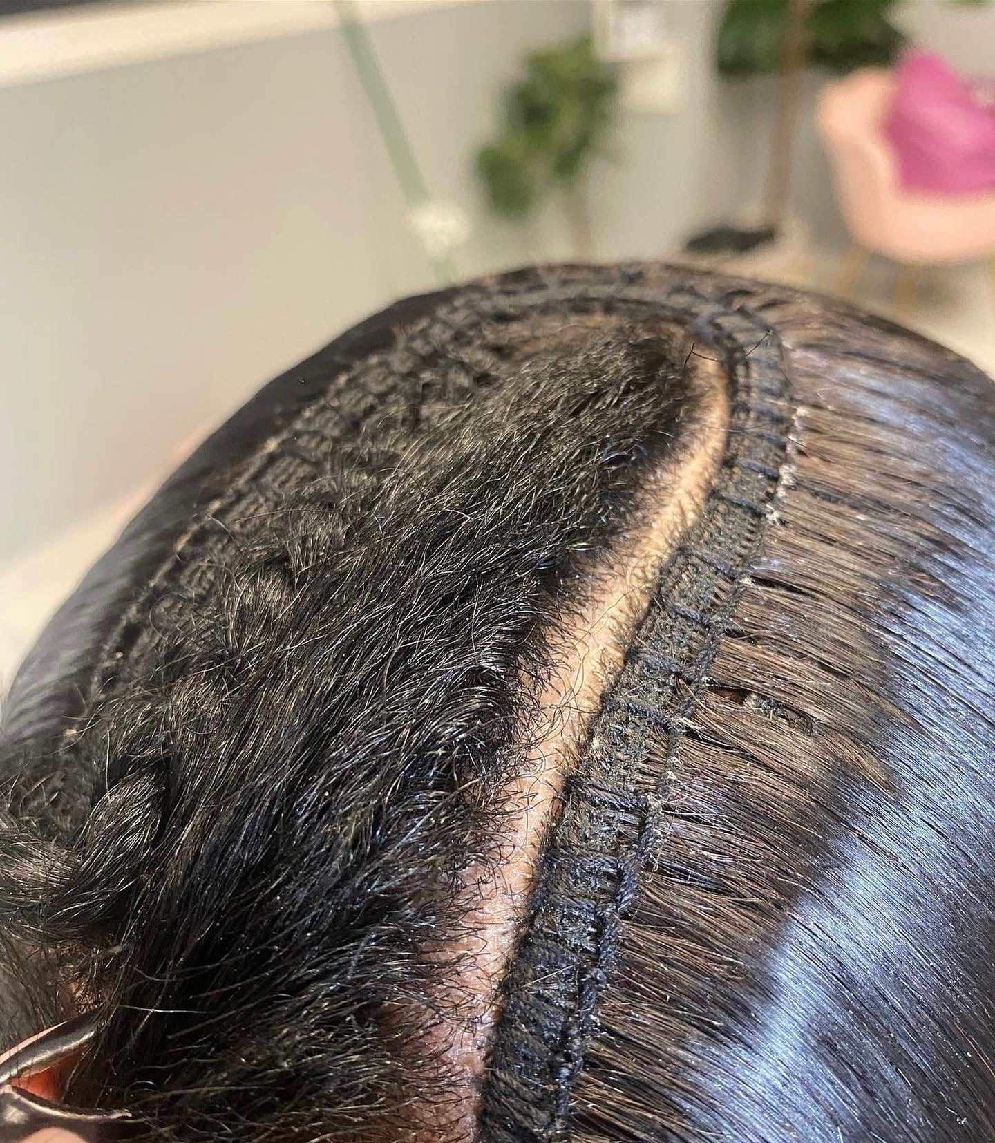 U-Part Silk straight wig